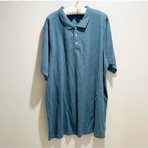 KINGSIZE Mens Big & Tall Short Sleeve Blue Polo Shirt Cotton Pique Knit Size 4XL